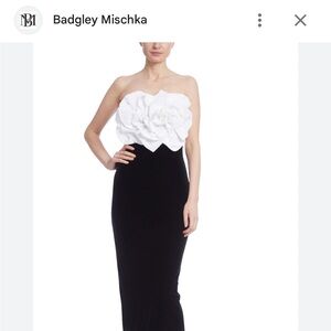 Badgley Mischka Sequins Strapless Gown Dress 0